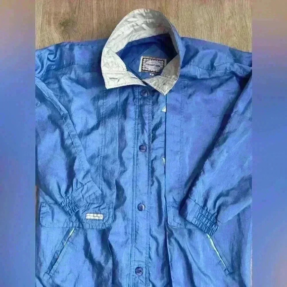 Vintage 90s Current Seen Womens Jacket Windbreaker Blue Button Up M (Runs Large) - Picture 7 of 13